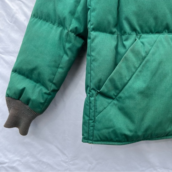 Vintage Eddie Bauer Goose Down Green Snap Button Puffer Coat Jacket - Picture 4 of 12